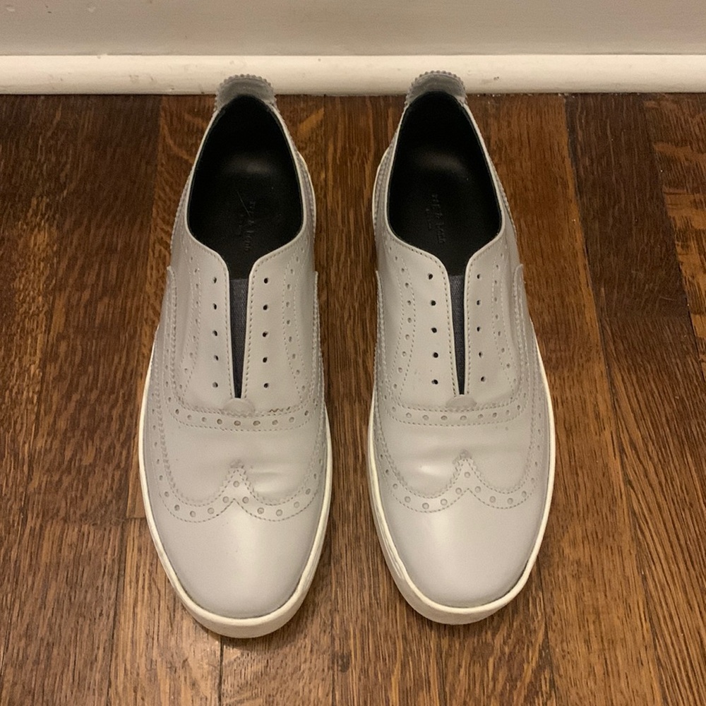 Rag & Bone Light Gray Wingtip Slip-On Sneakers.